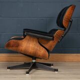 Eames lounge chair in black leather, around 1980