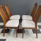 Set of 4 Kai Kristiansen dining chairs 1960s  in White Boucle
