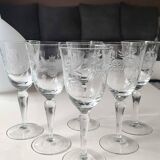 Set of 6 Large stemmed wine glasses