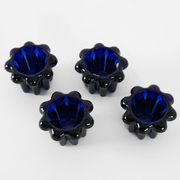 Set of cobalt candle holders, French design, 1970s, manufactured in Reims