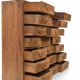 Old teak storage cabinet with 21 drawers