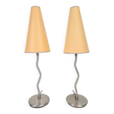 Lampes de table vintage Squiggle Antimon Zigzag d'Ikea, années 1990, ensemble de 2