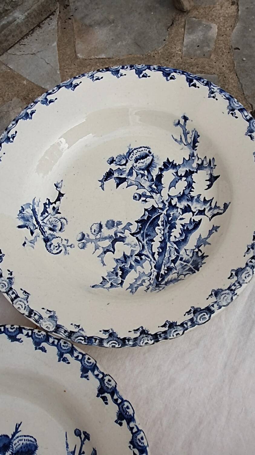 6 deep plates from Gien Chardon series