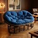 Handcrafted Italian "Mamasan" Loveseat Sofa in Solid Natural Reed & Ve