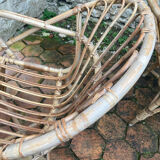 Pair of vintage rattan armchairs