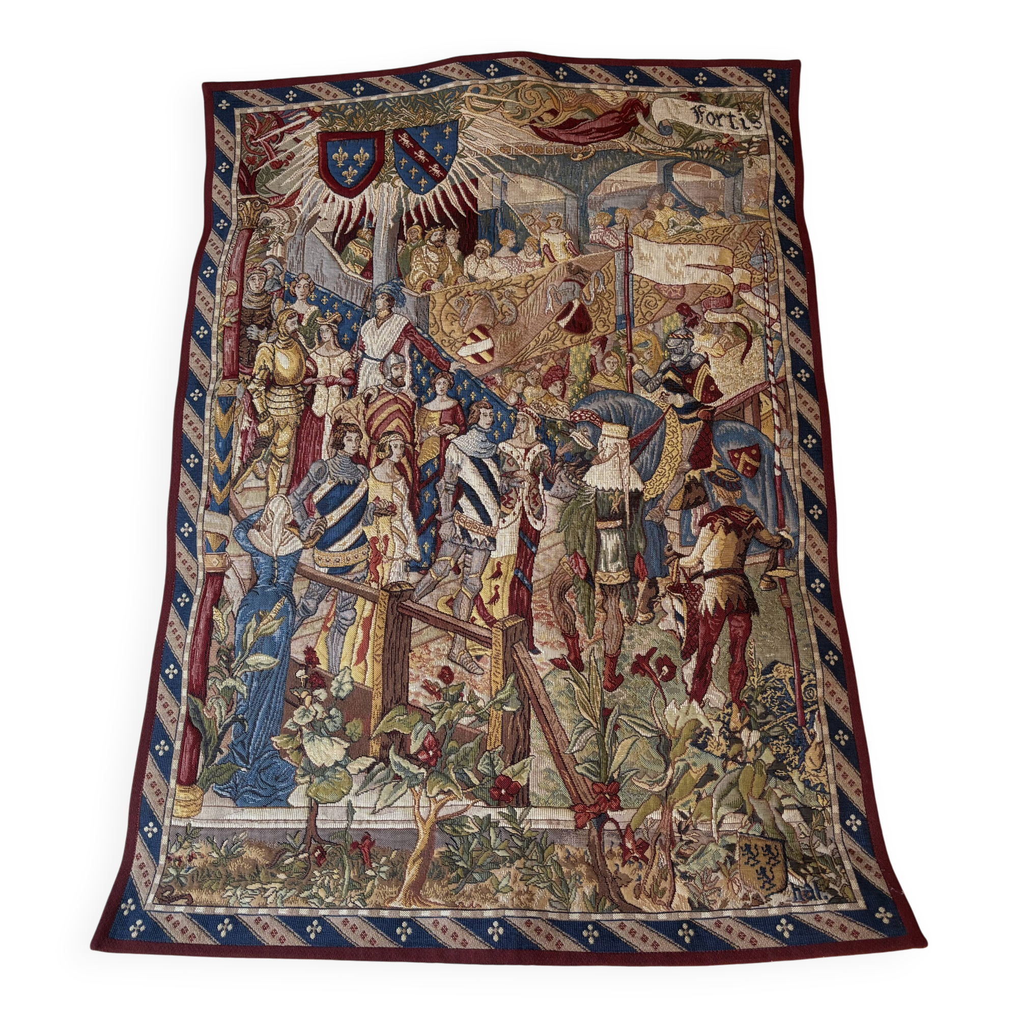Tapestry Jules Pansu Halluin - Point de Loiselles - Medieval Scene