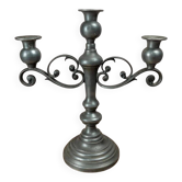 Antique chandelier in stamped tin – 3 branches