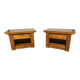 Pair of elm bedside tables Luigi Gorgoni 1980