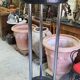Art Deco floor lamp from the 1930s in wood and chrome.