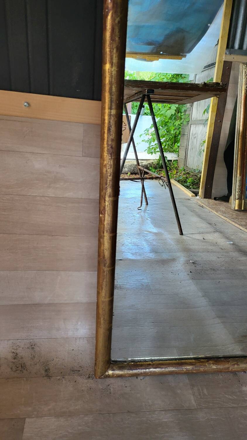 Restored antique gilded mirror – large format