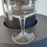 Set of 6 mismatched champagne glasses in crystal engraved years 50-60