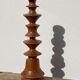 Large vintage Scandinavian turned wooden candle holder
