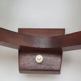 Large vintage wooden wall light with double lighting