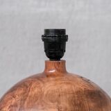 Wooden Mid-Century Circular French Table Lamp