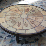 Tiled coffee table signed scrubland Roger Capron