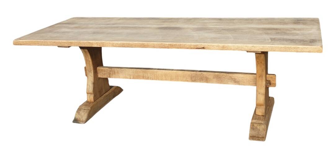 Natural wood farmhouse table
