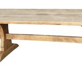 Natural wood farmhouse table