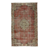 One-of-a-kind turkish handwoven vintage rug - rustic vintage charm 260x 158