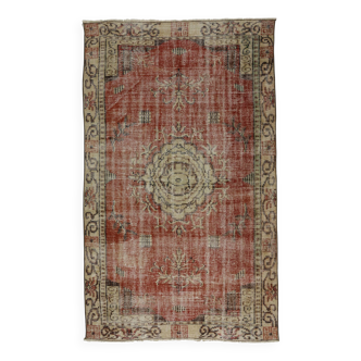 Tapis vintage turc tissé à la main unique en son genre - charme vintage rustique 260x 158