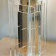 Large glamorous 1970s brass & lucite architectural table lamp