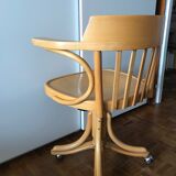 Fauteuil bureau bois Radomsko Zmg Pologne 1950 vintage