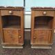 Set of 2 1950 Wood and Marble Bedside Tables