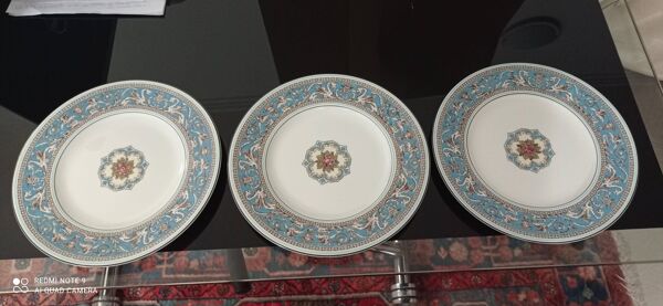 Assiettes à dessert en porcelaine fine Wedgwood Florentine turquoise