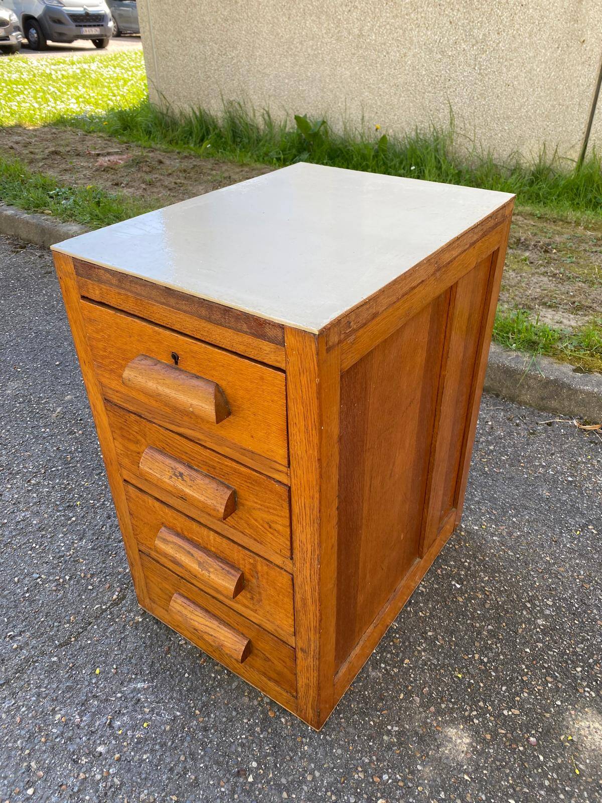 Solid oak notary cabinet American office filing cabinet