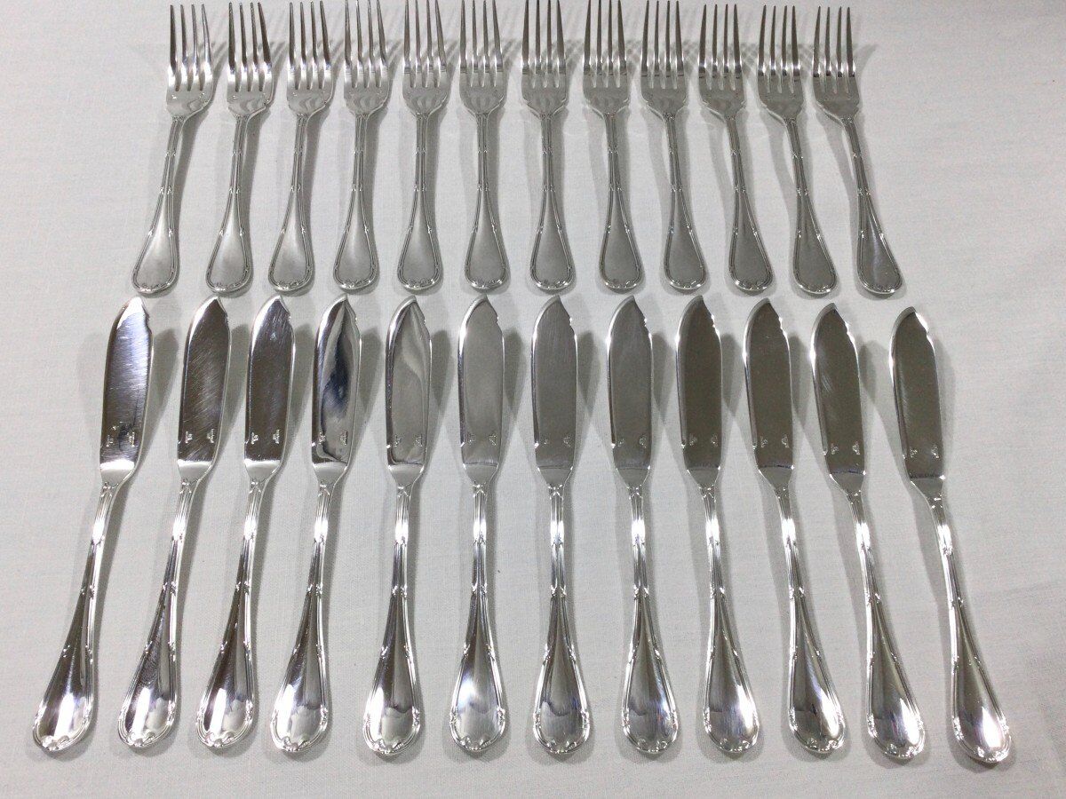 Christofle - cross ribbon fish cutlery