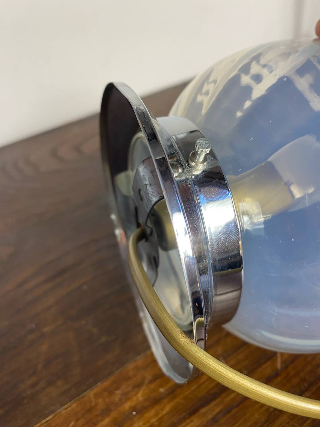 Suspension en verre et métal Art Déco