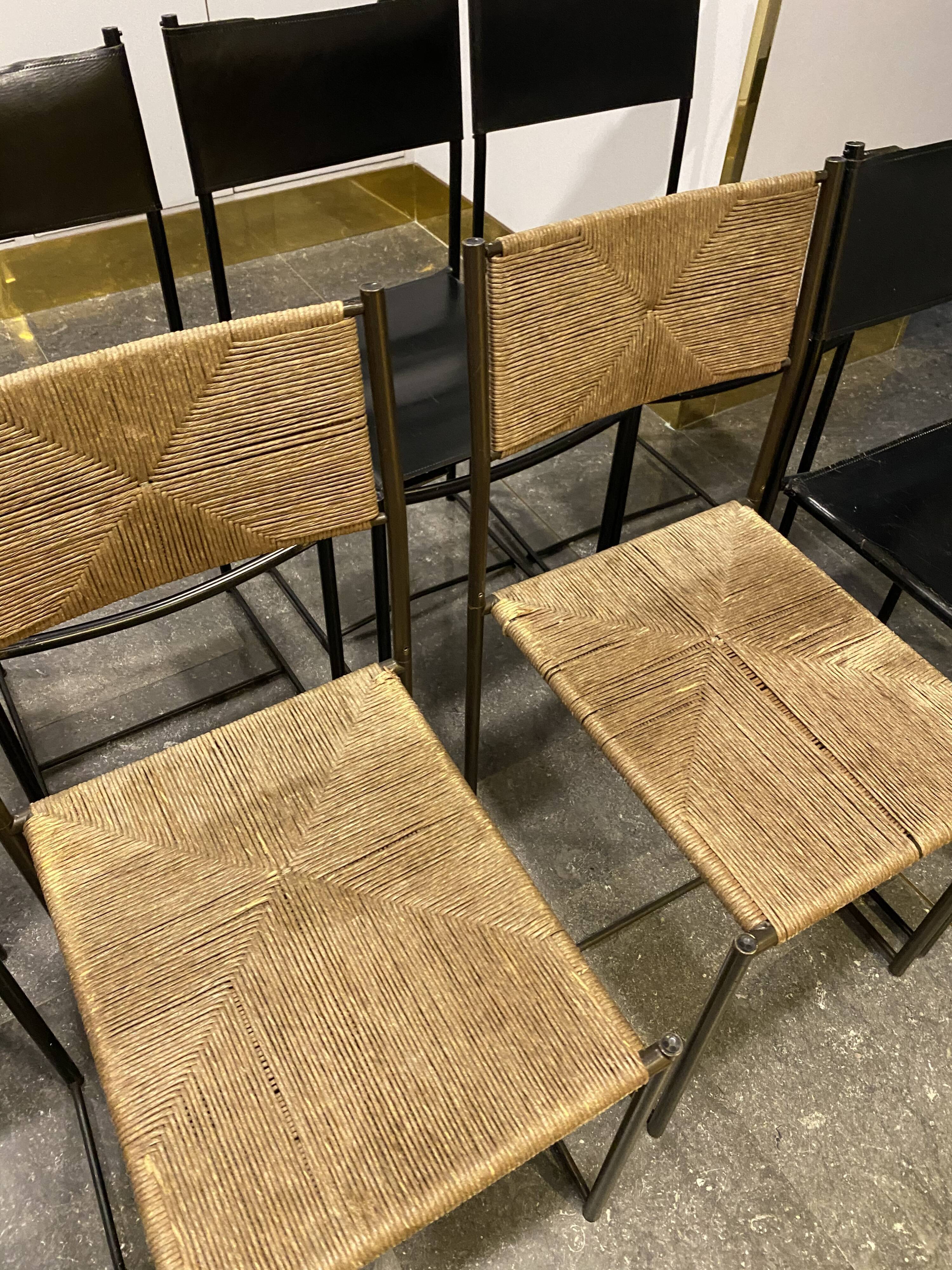 8 spaghetti chairs "101" by Giandomenico Belotti, Alias