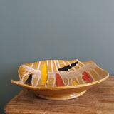 Fruit bowl, ceramic dish Vercor Vallauris style 60s 70s