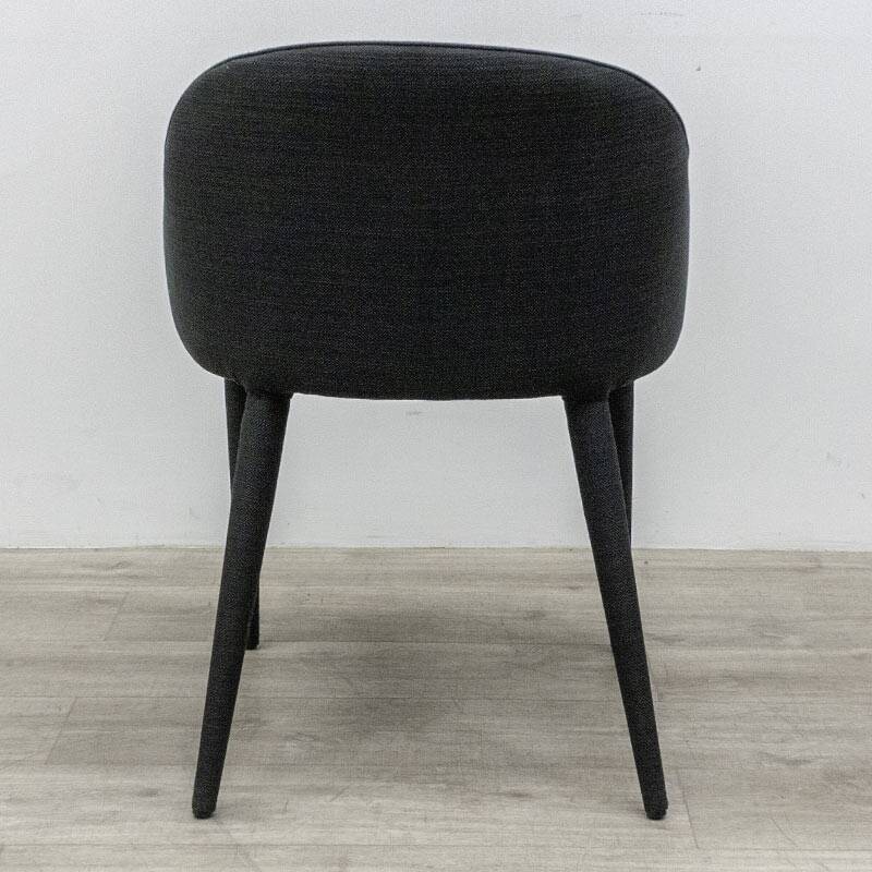 4-legged armchair in black fabric