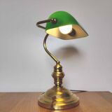 Green opaline banker lamp