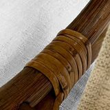 Vintage curved rattan magazine rack – 1960s