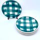Vintage beige and green checkered service