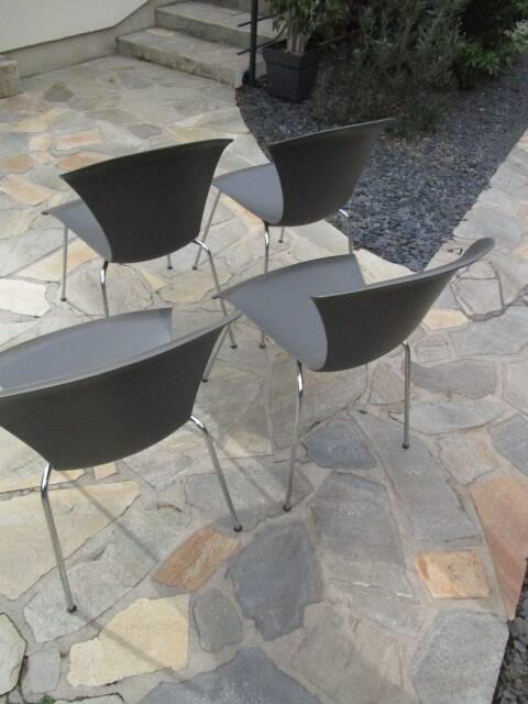 Set of 4 grey Nihau chairs by Magistretti for Kartell - 2000s