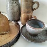 Stoneware service Puisaye – breakfast set - 7 pieces