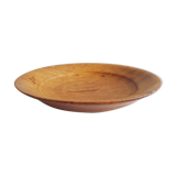 large teak plate, Danish teak bowl, diameter 32 cm