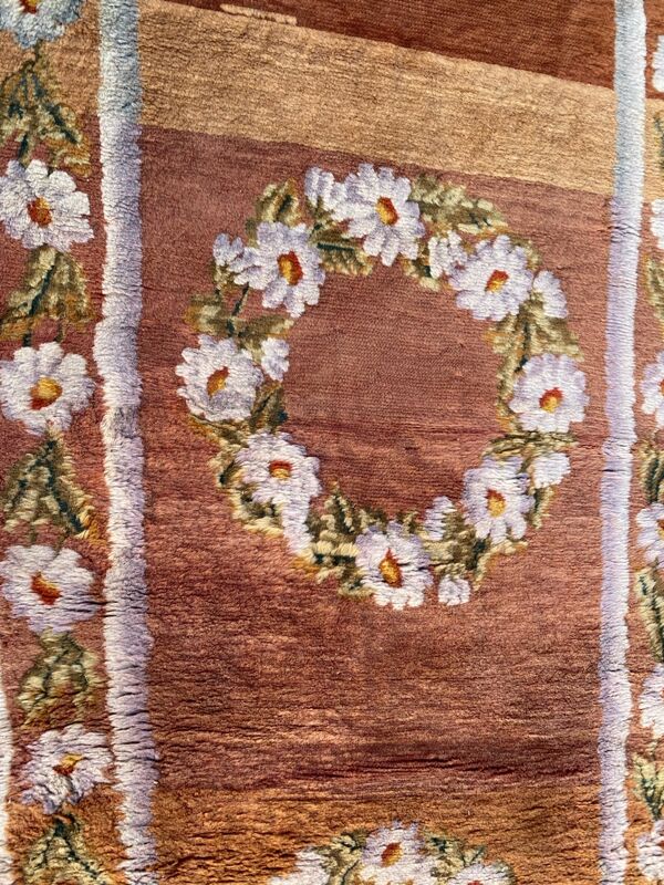 Tapis couloir ancien européen savonnerie 87x245 cm