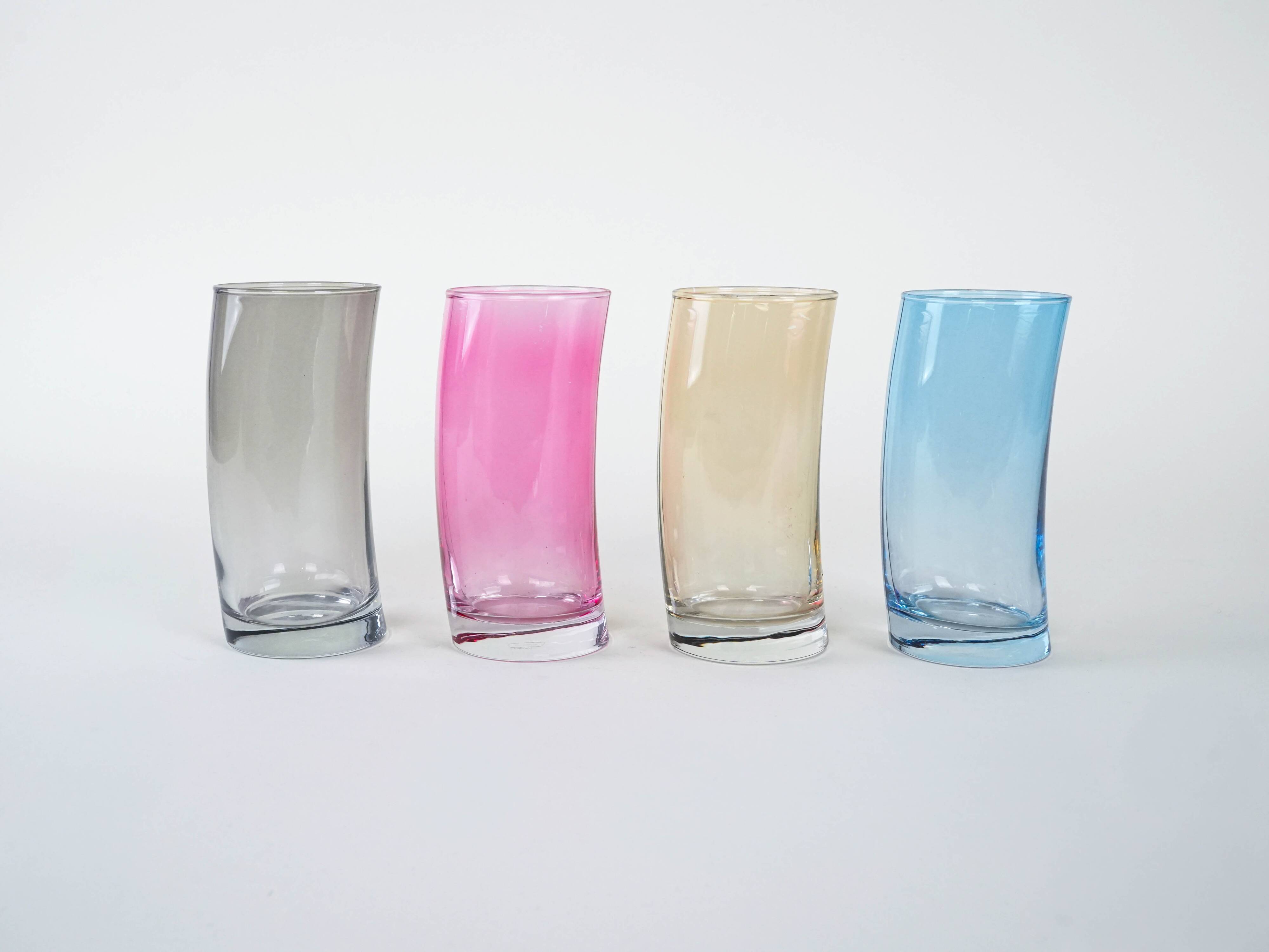 Set of glasses, Italian design, 1980s, production: Italy