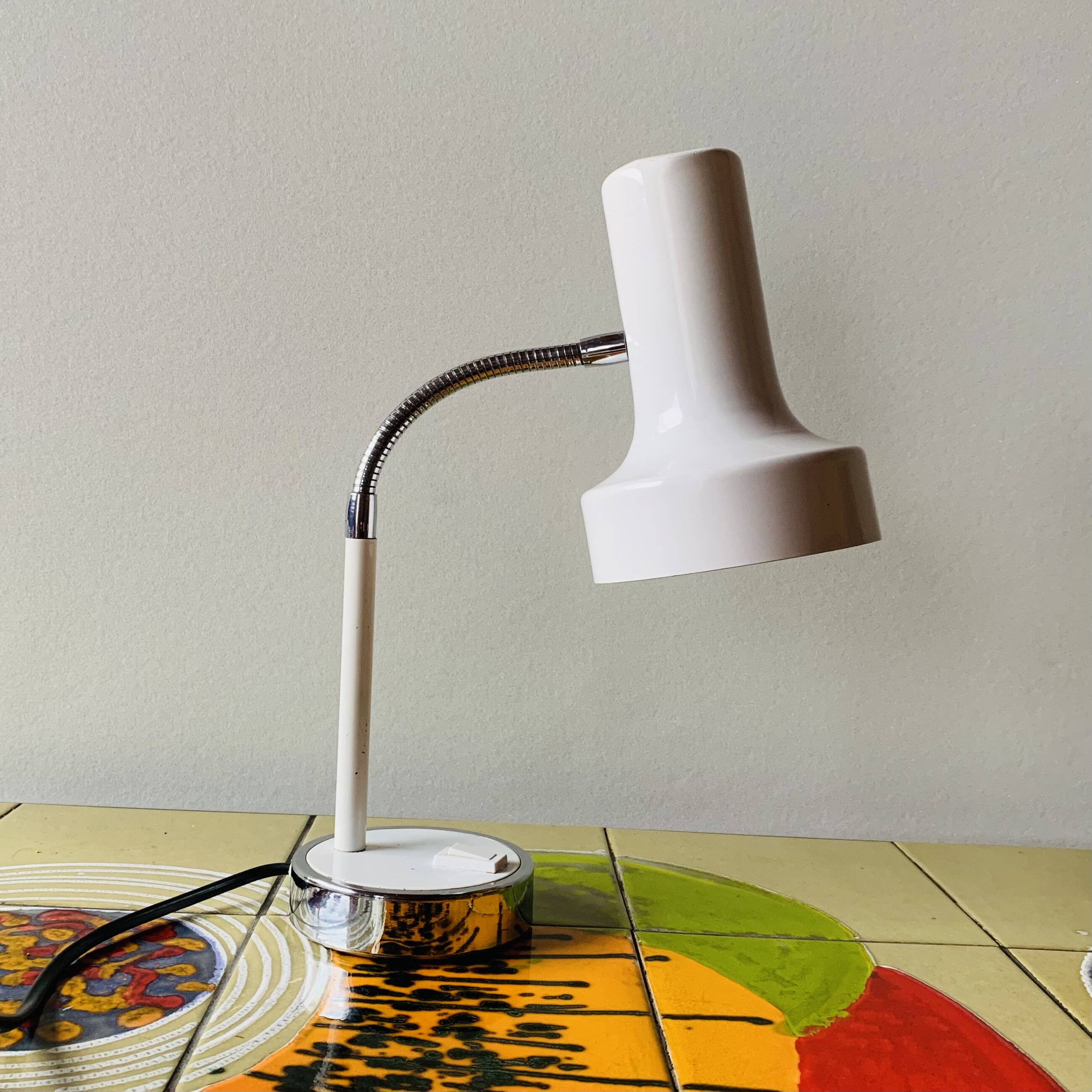 Vintage white bedside lamp