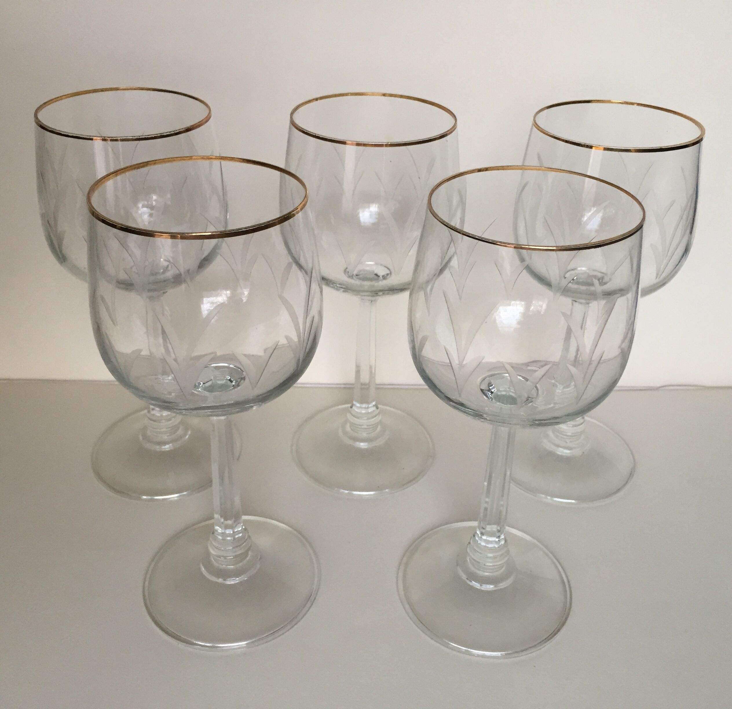 Set of 5 crystal water glasses