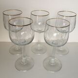 Ensemble de 5 verres à eau en cristal