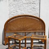 Set headboard and bedside woven rattan maugrion