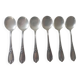 Set of 6 small silver metal spoons
