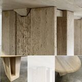 Oval travertine table
