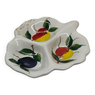 Leaf-shaped aperitif dish in fine Italian earthenware