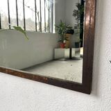Large antique mercury mirror in copper-plated metal, 1930