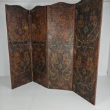 Late 18th-century Belgian embossed leather folding screen – after Daniel Marot